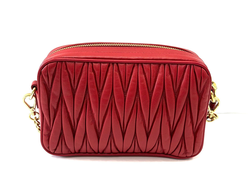 MIU MIU MATELASSÉ NAPPA LEATHER CAMERA CHAIN BAG