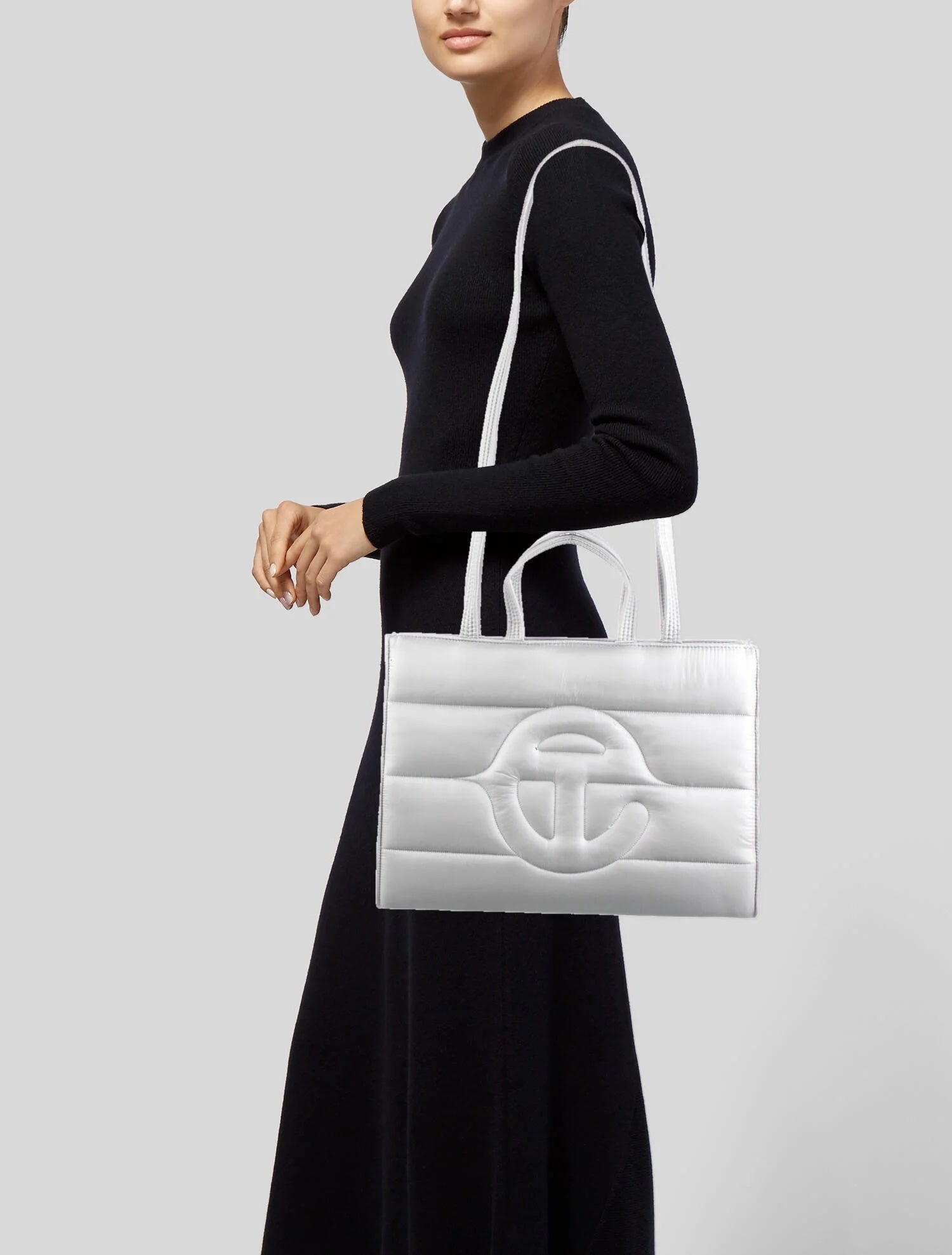 MOOSE KNUCKLES X TELFAR PUFFER SHOPPING TOTE BAG