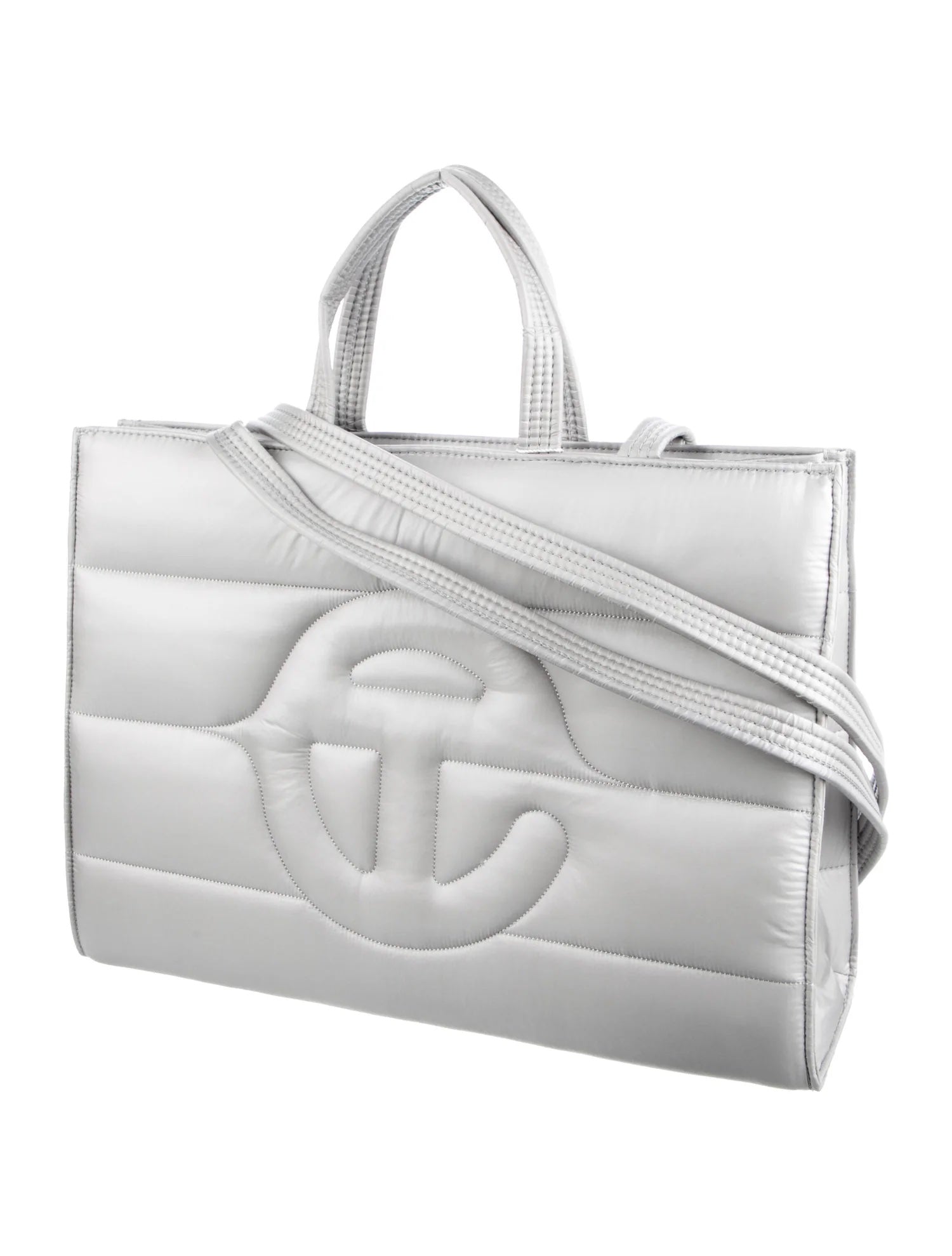MOOSE KNUCKLES X TELFAR PUFFER SHOPPING TOTE BAG