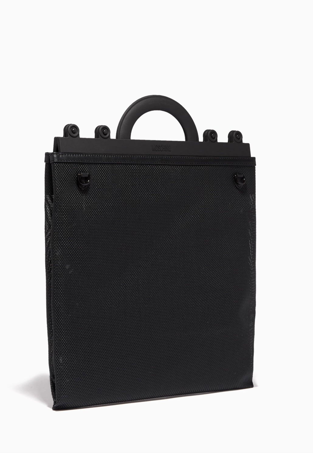 MOSCHINO MILANO MESH LOGO SHOPPER BAG