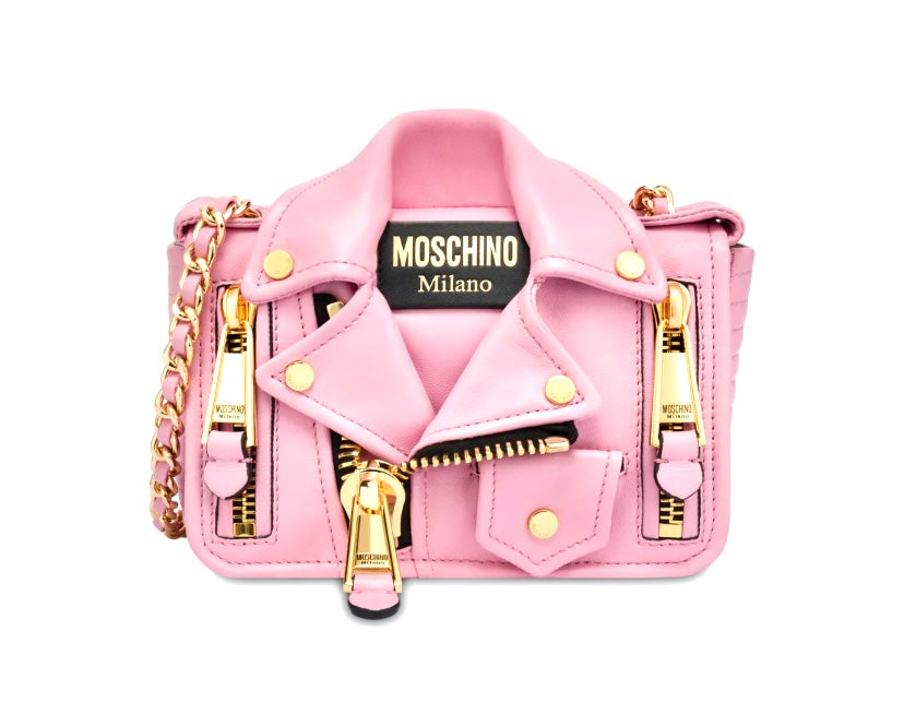 MOSCHINO SMALL NAPPA BIKER BAG
