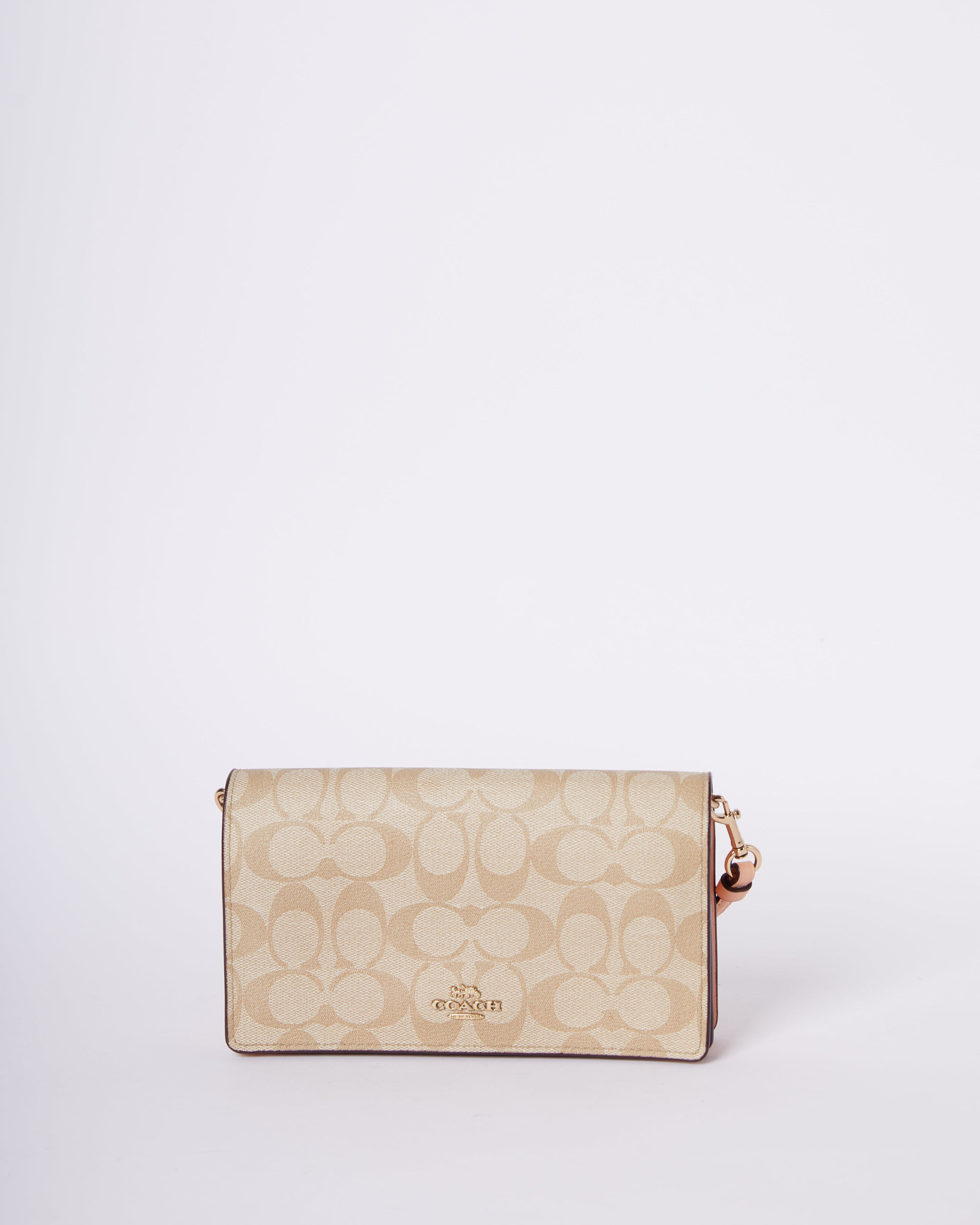 New Coach Signature Monogram Wallet With Removable Strap
