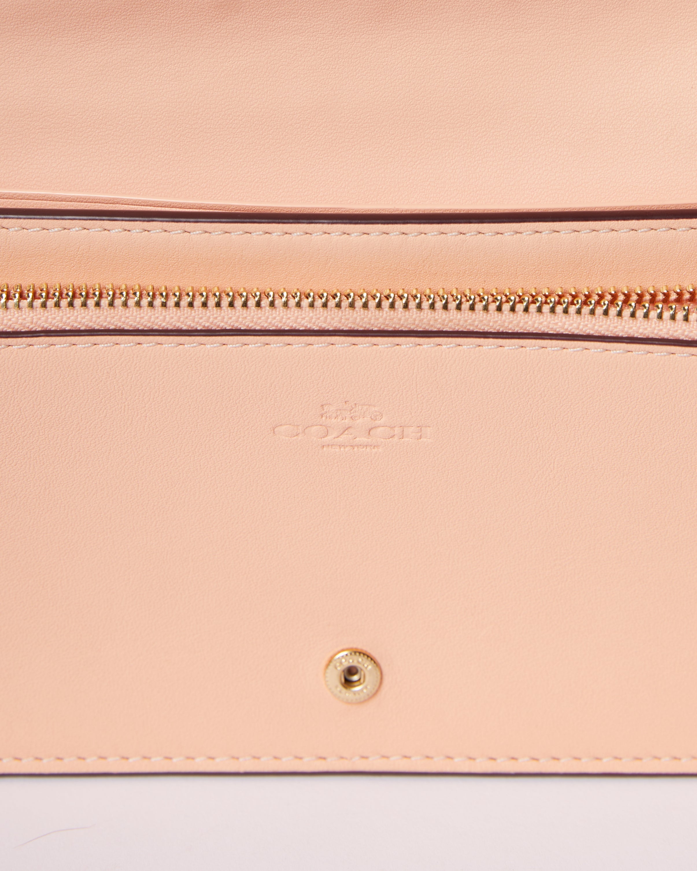 New Coach Signature Monogram Wallet With Removable Strap