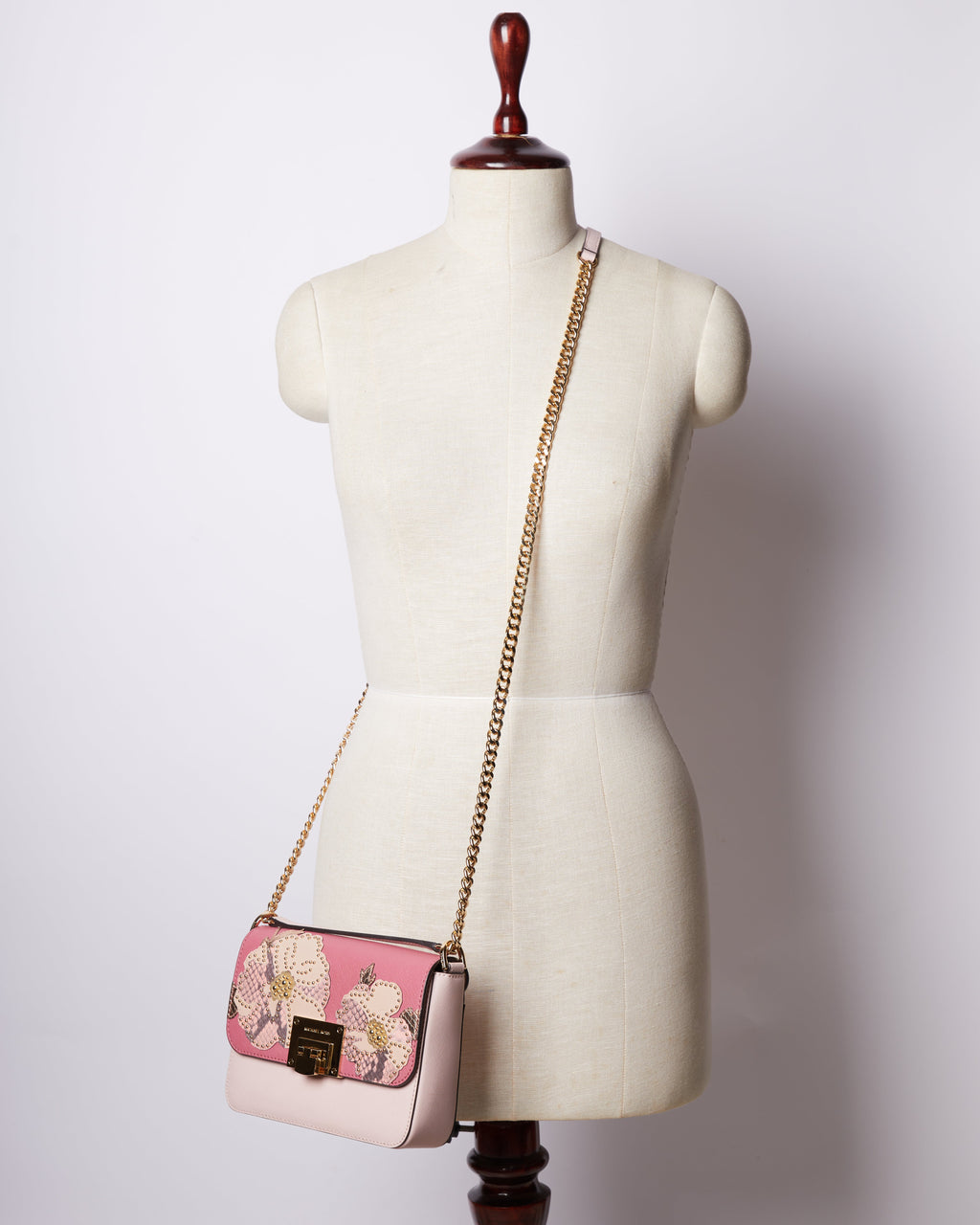 New ML Leather Crossbody Bag With Floral Work