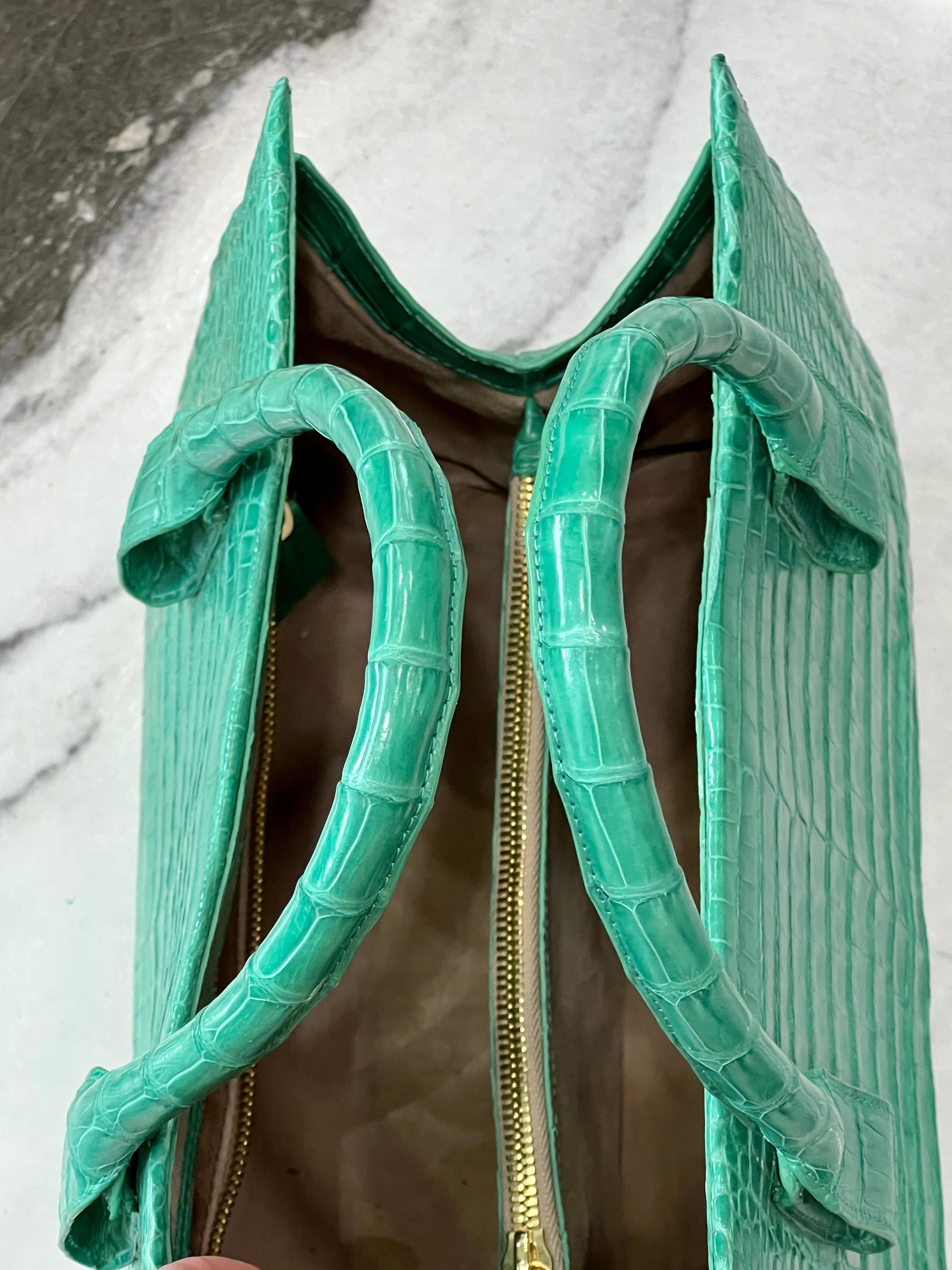 NANCY GONZALEZ CROC EMBOSSED TOTE BAG