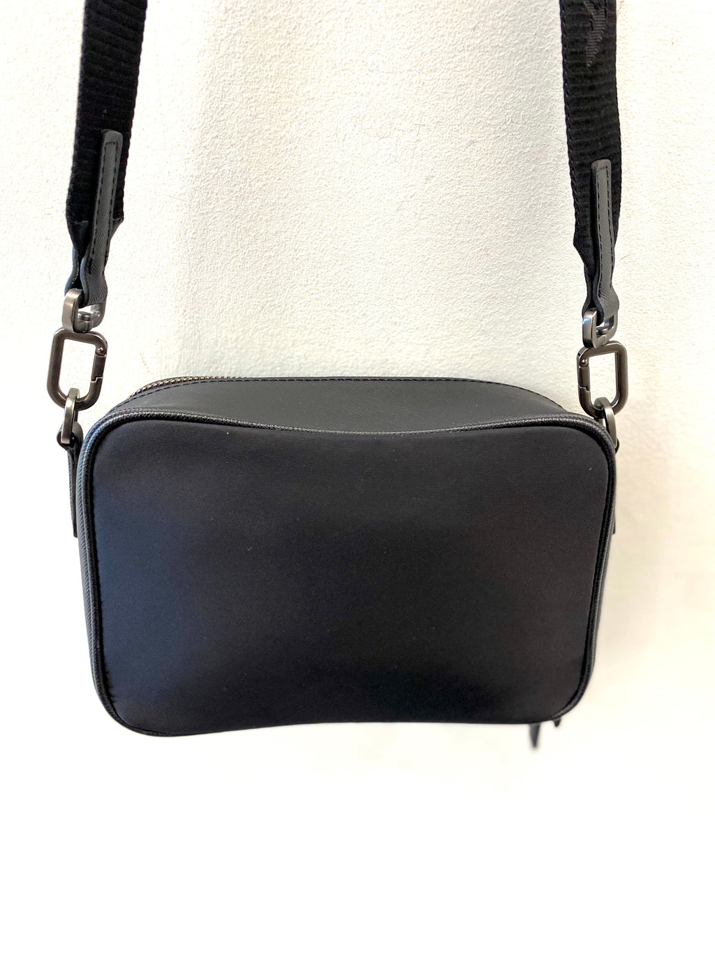 PRADA BRIQUE RE-NYLON AND SAFFIANO LEATHER BAG