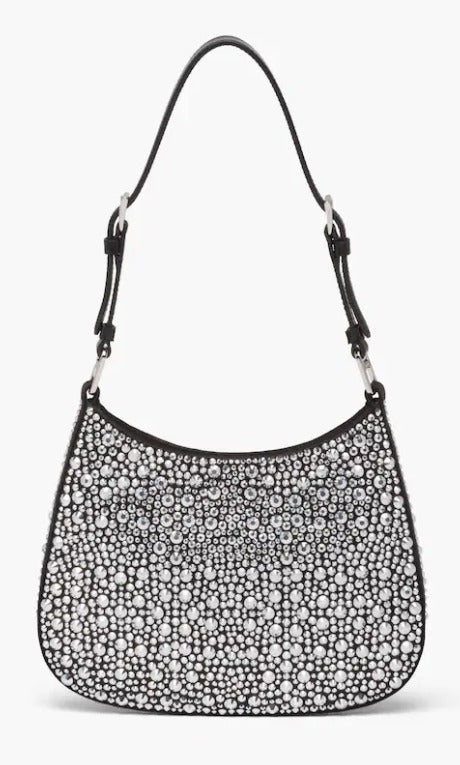 PRADA CLEO SATIN CRYSTAL SHOULDER BAG