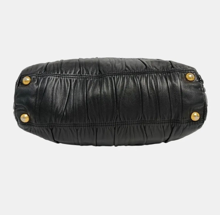 PRADA NAPPA GAUFRE LEATHER TOP HANDLE BAG