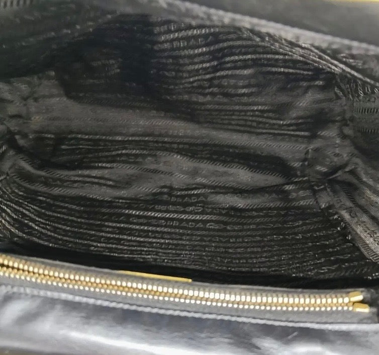 PRADA NAPPA GAUFRE LEATHER TOP HANDLE BAG
