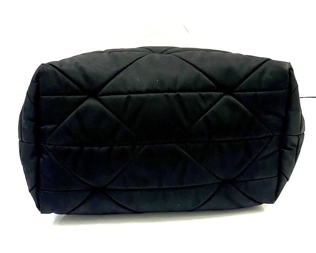 PRADA RE-NYLON TESSUTO NAPPA QUILTED PADDED ZIP TOTE BAG