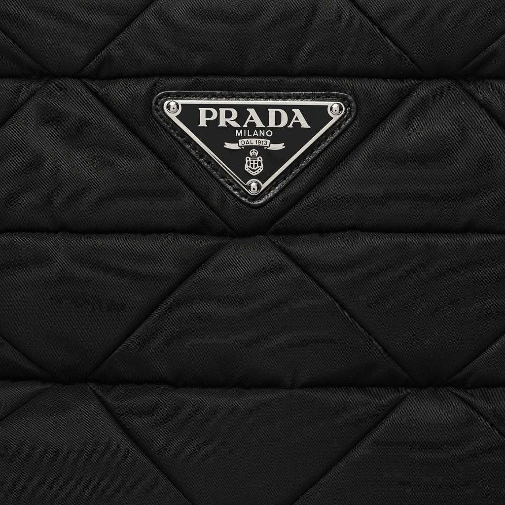PRADA RE-NYLON TESSUTO NAPPA QUILTED PADDED ZIP TOTE BAG