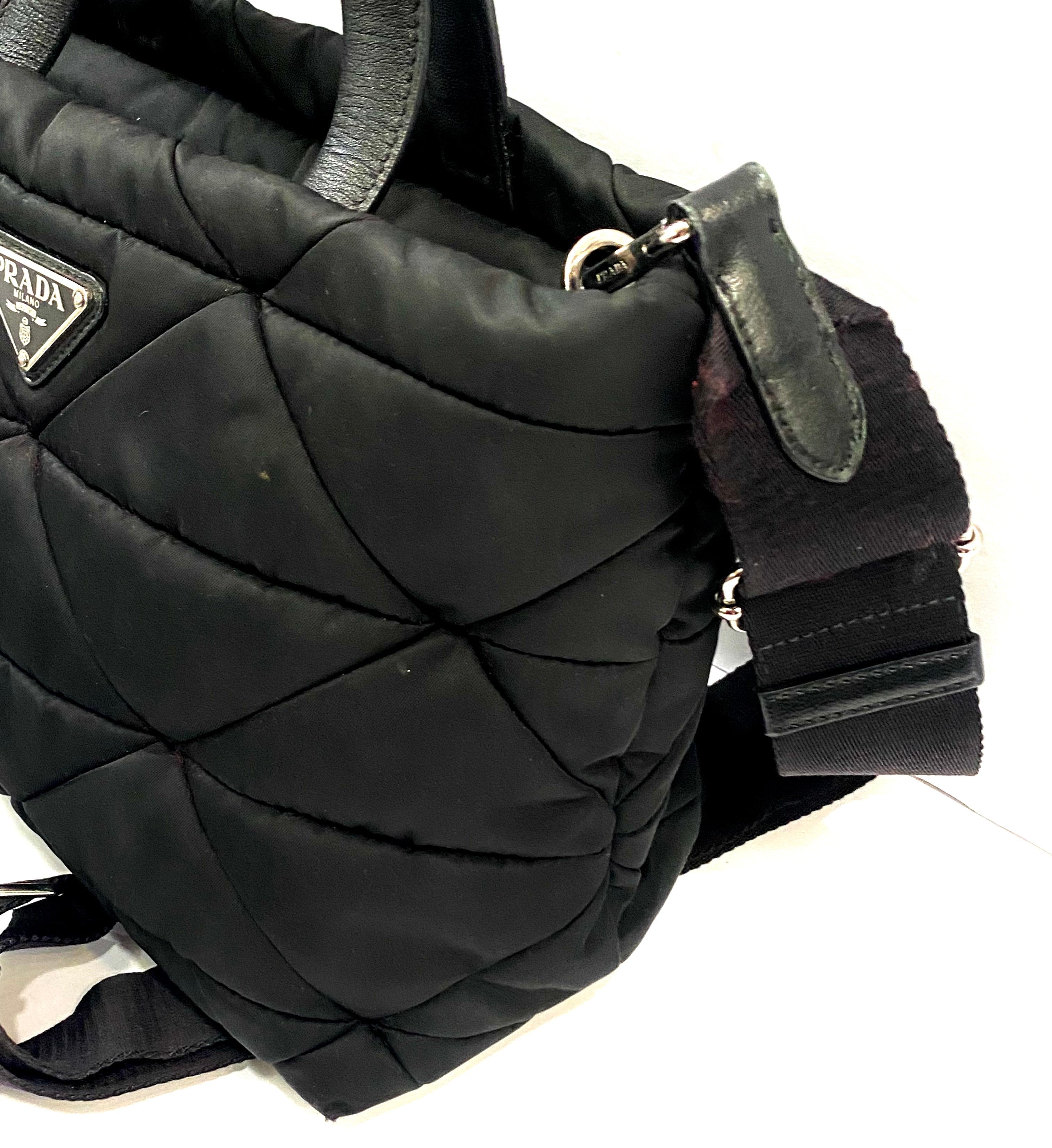 PRADA RE-NYLON TESSUTO NAPPA QUILTED PADDED ZIP TOTE BAG