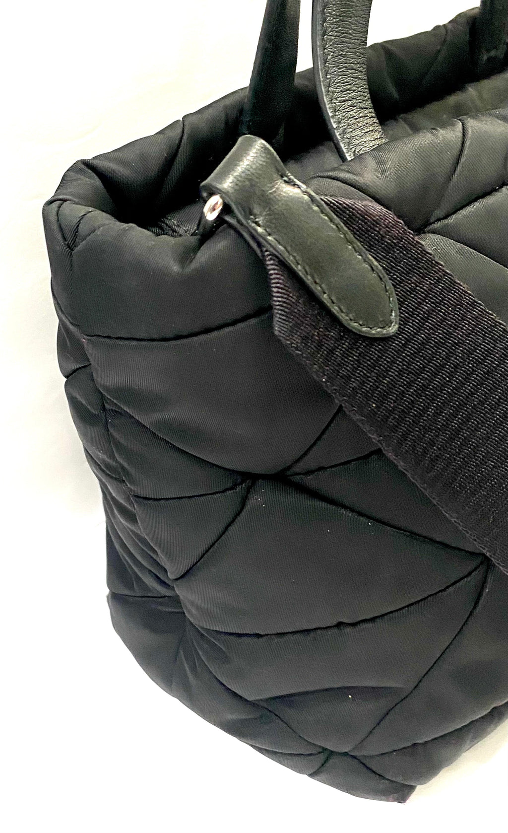 PRADA RE-NYLON TESSUTO NAPPA QUILTED PADDED ZIP TOTE BAG
