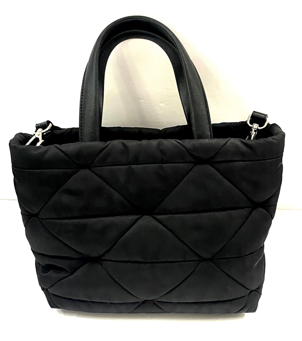 PRADA RE-NYLON TESSUTO NAPPA QUILTED PADDED ZIP TOTE BAG