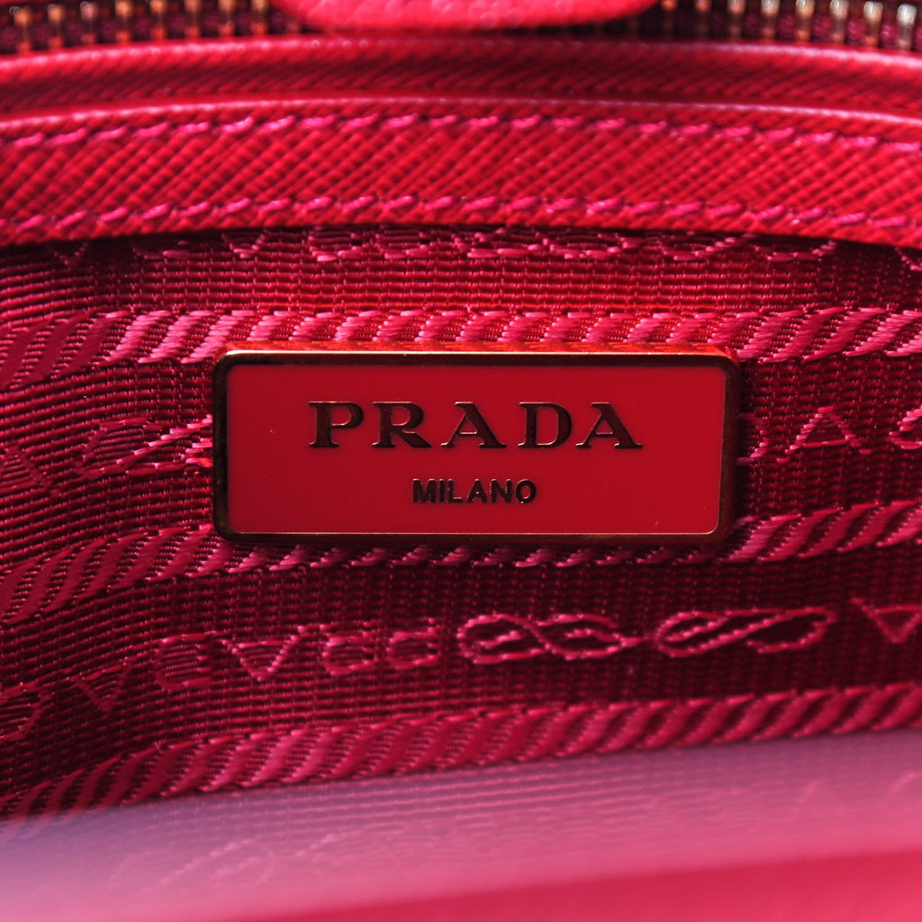 PRADA SAFFIANO LEATHER MEDIUM GALLERIA DOUBLE ZIP TOTE BAG