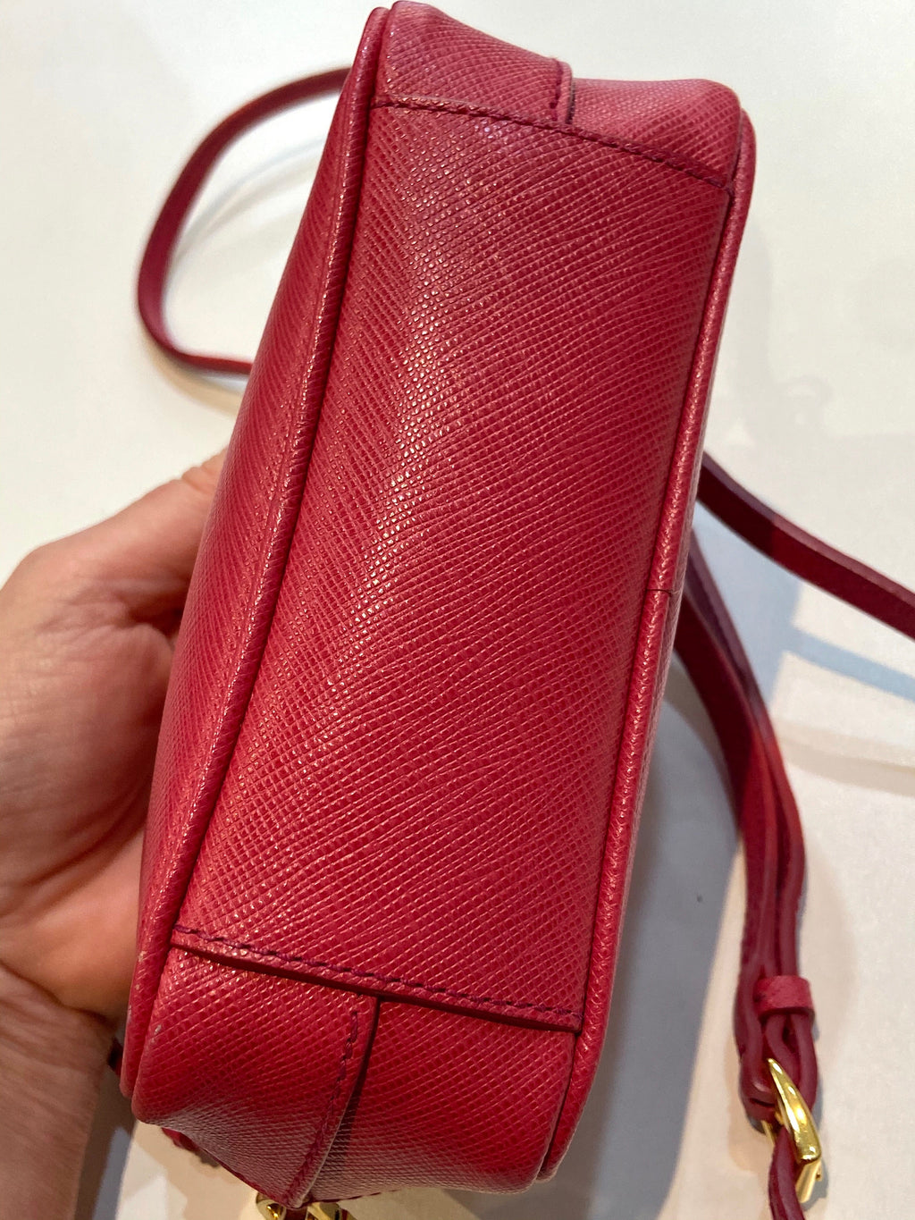 PRADA SAFFIANO LEATHER MINI CAMERA CROSSBODY BAG