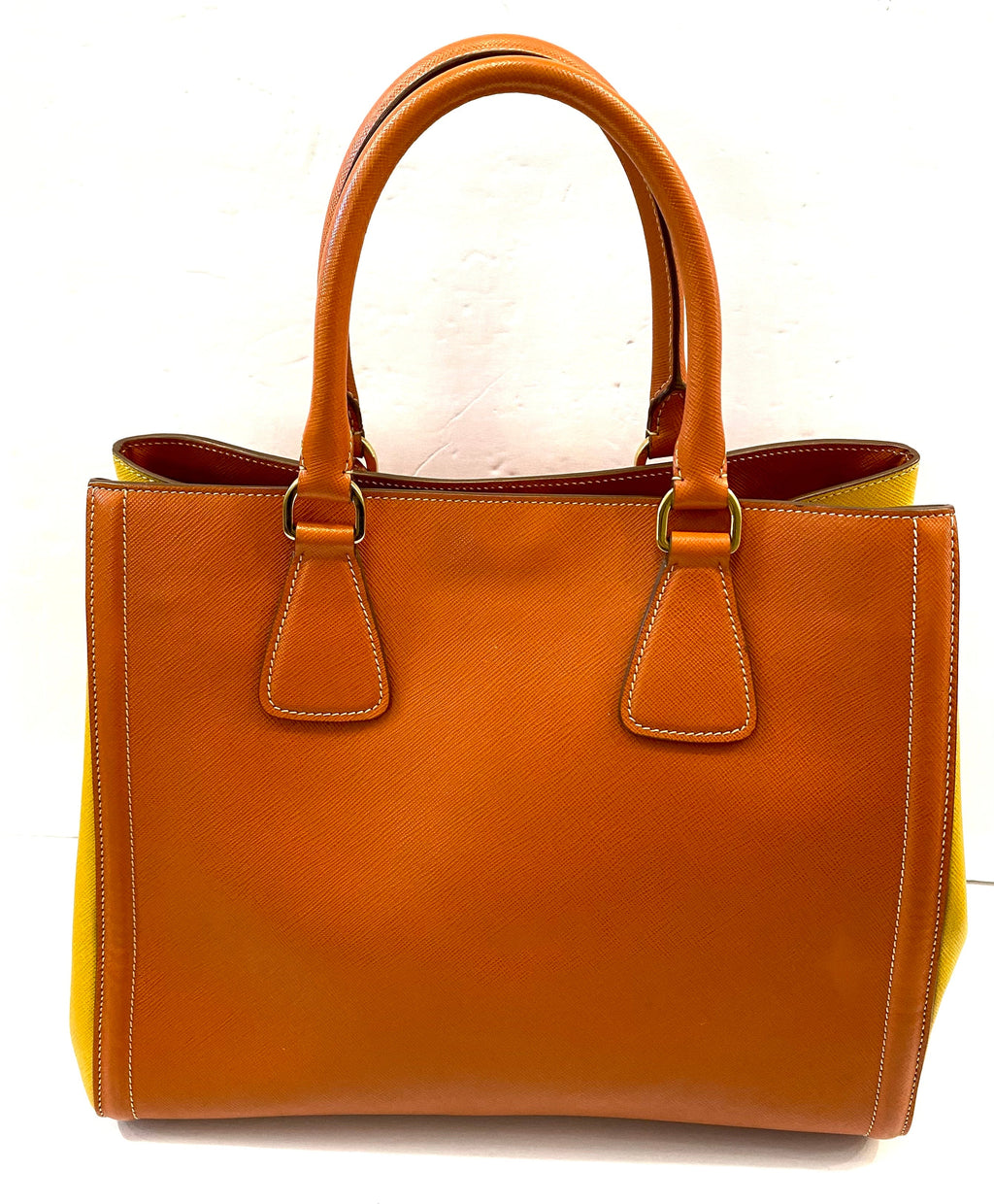 PRADA SAFFIANO LEATHER TWO-TONE GALLERIA TOTE BAG