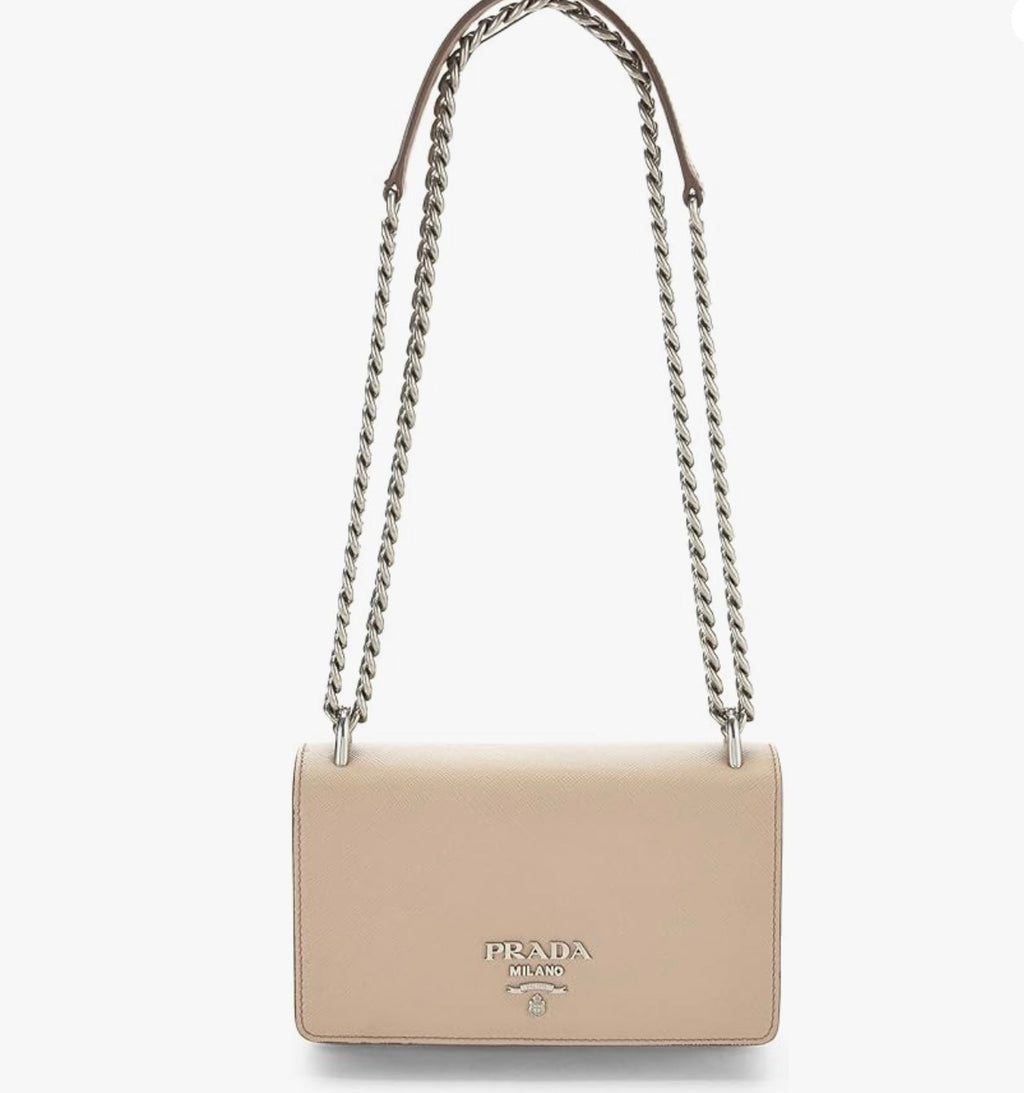 PRADA SOFT CALFSKIN CHAIN SHOULDER BAG