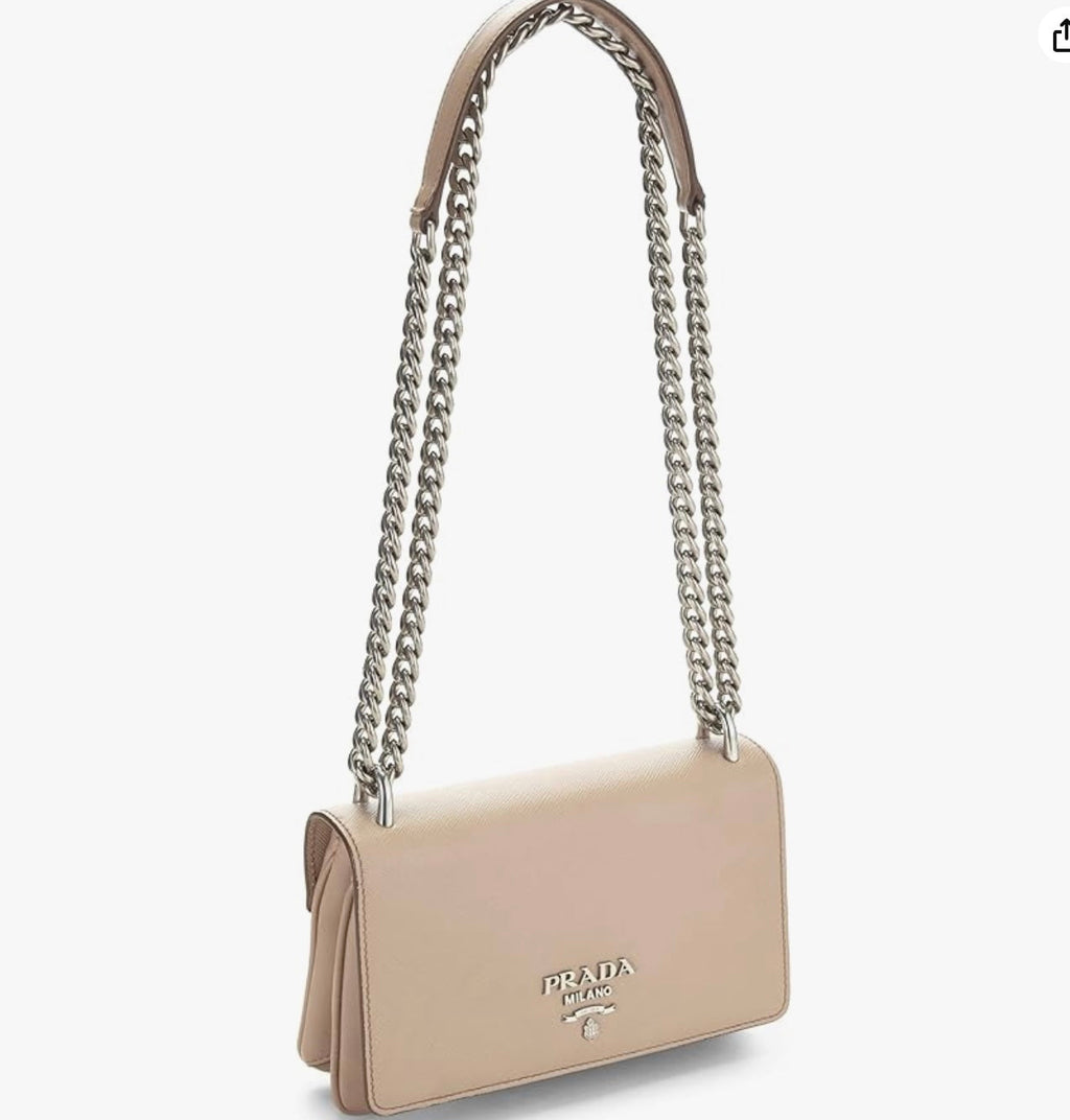 PRADA SOFT CALFSKIN CHAIN SHOULDER BAG