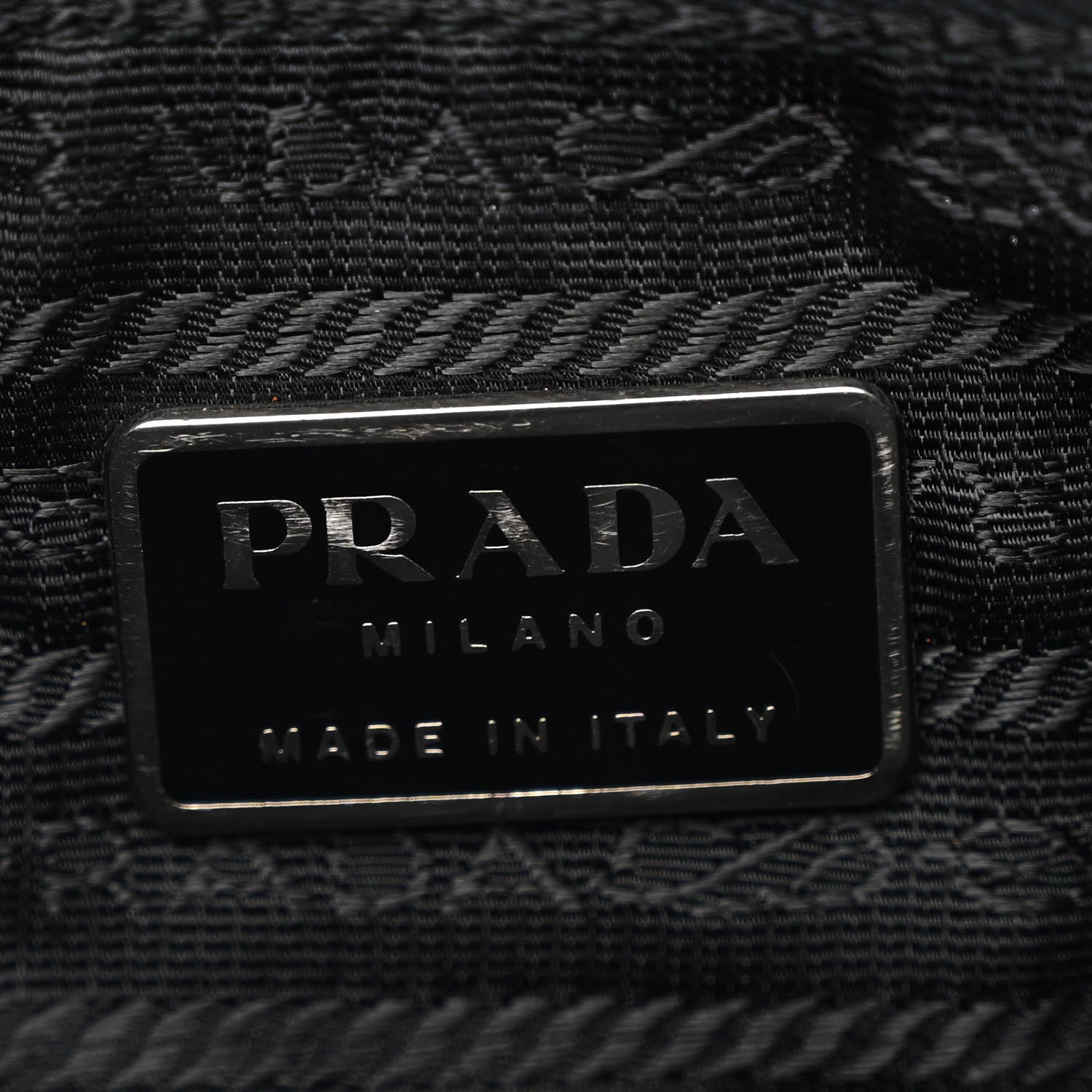 PRADA TESSUTO NYLON SOFT CALFSKIN LEATHER KIDNEY SHOULDER BAG