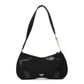 PRADA TESSUTO NYLON SOFT CALFSKIN LEATHER KIDNEY SHOULDER BAG