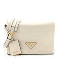 PRADA VITELLO DAINO LEATHER CROSSBODY FLAP BAG