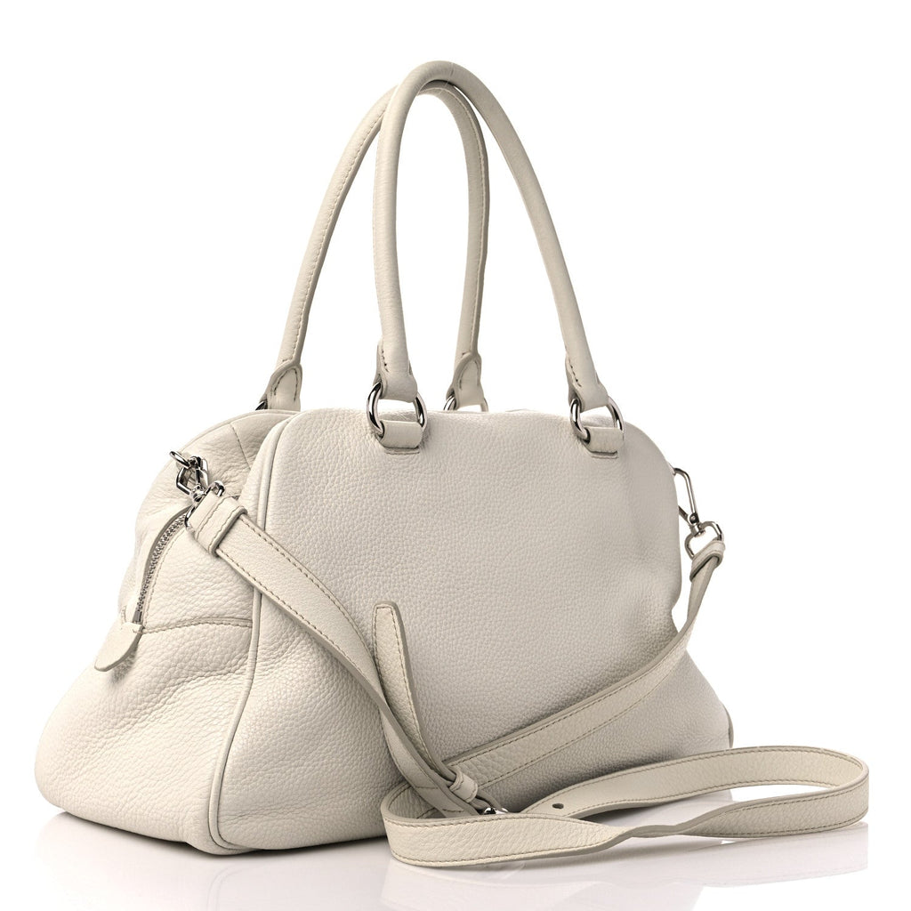 PRADA PEBBLED LEATHER VITELLO PHENIX BOWLING BAG