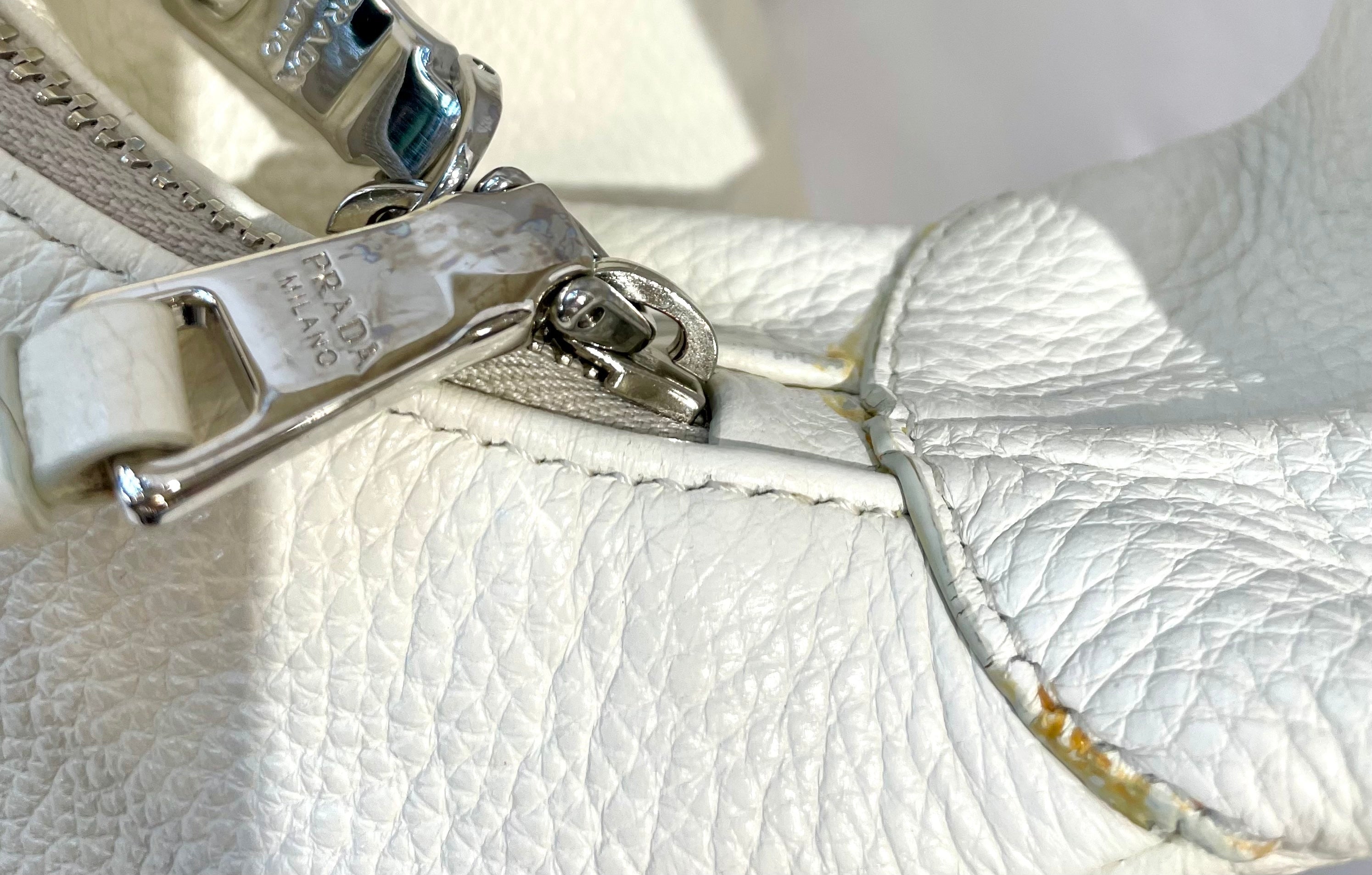 PRADA VITELLO PHENIX CALFSKIN LEATHER HOBO BAG