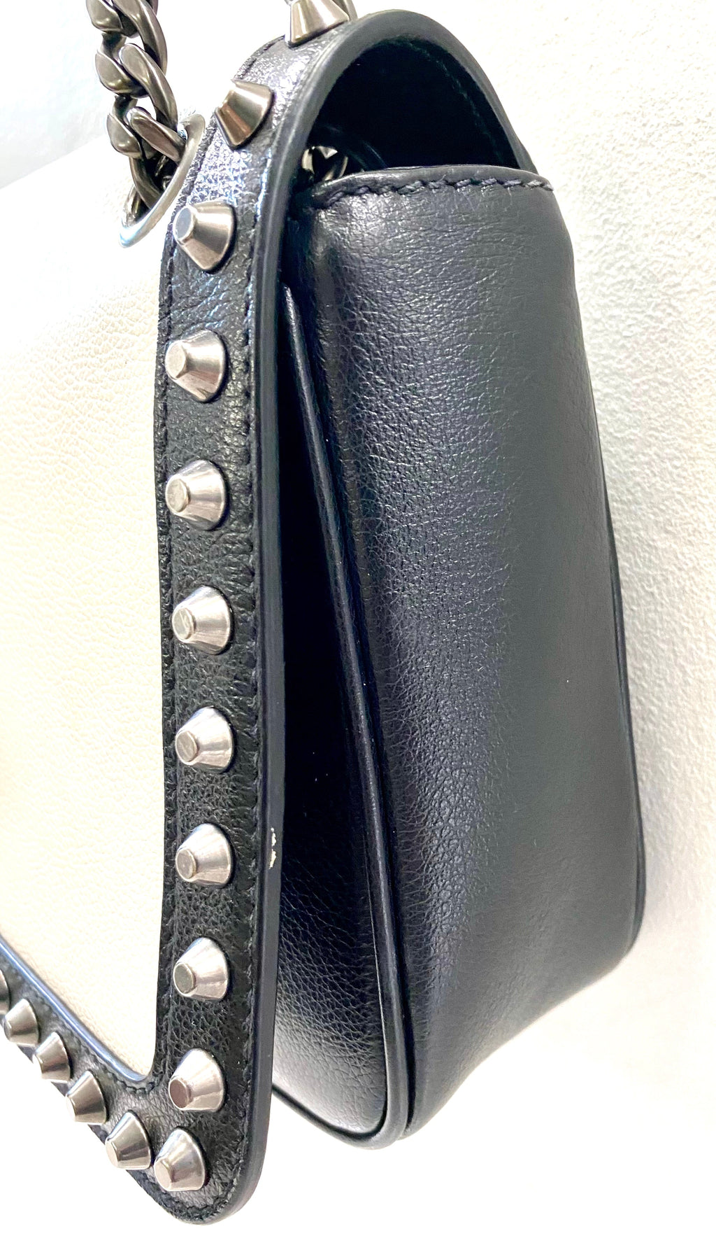 PRADA VITELLO STUDDED CALFSKIN LEATHER CROSSBODY BAG