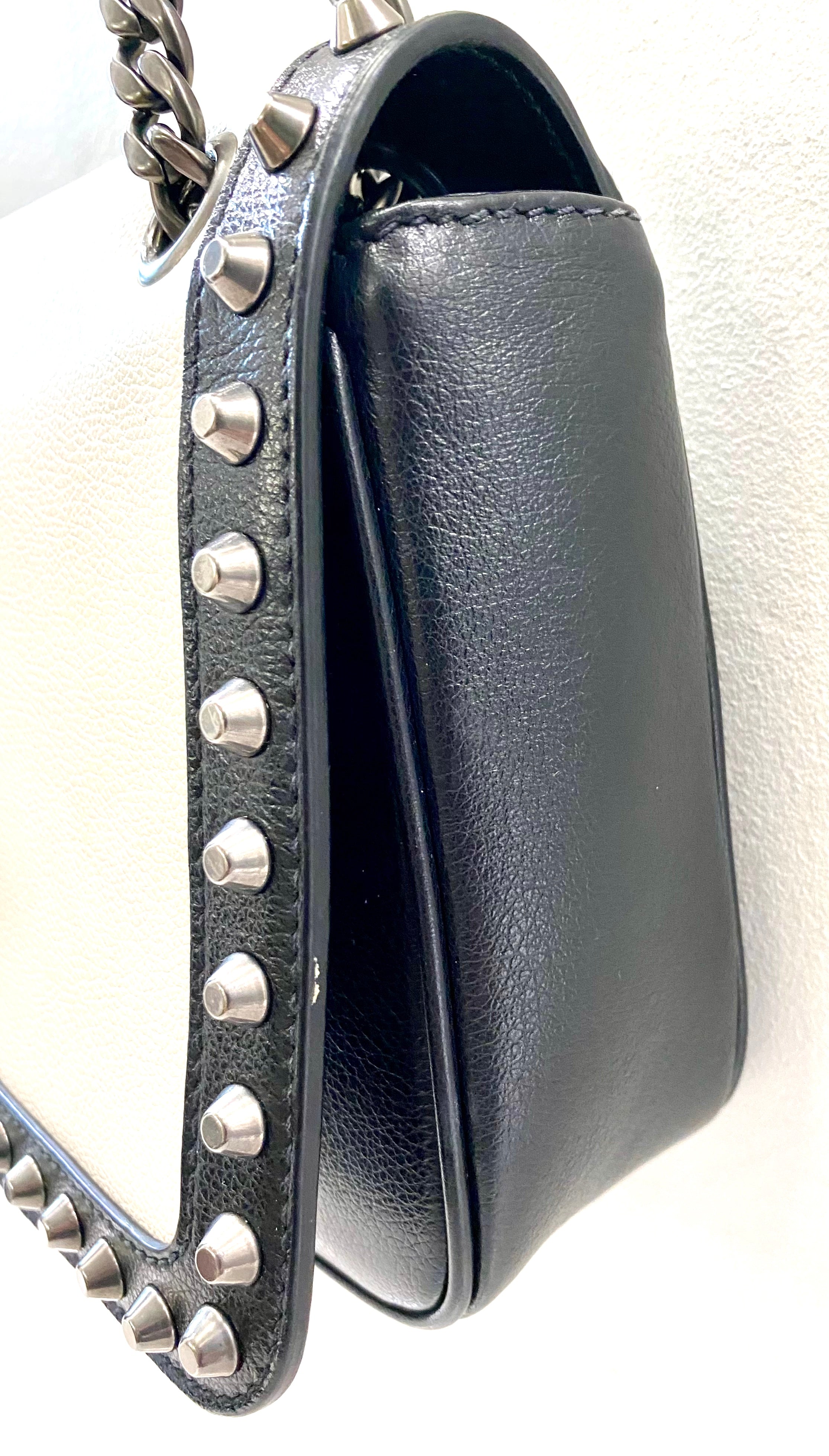 PRADA VITELLO STUDDED CALFSKIN LEATHER CROSSBODY BAG