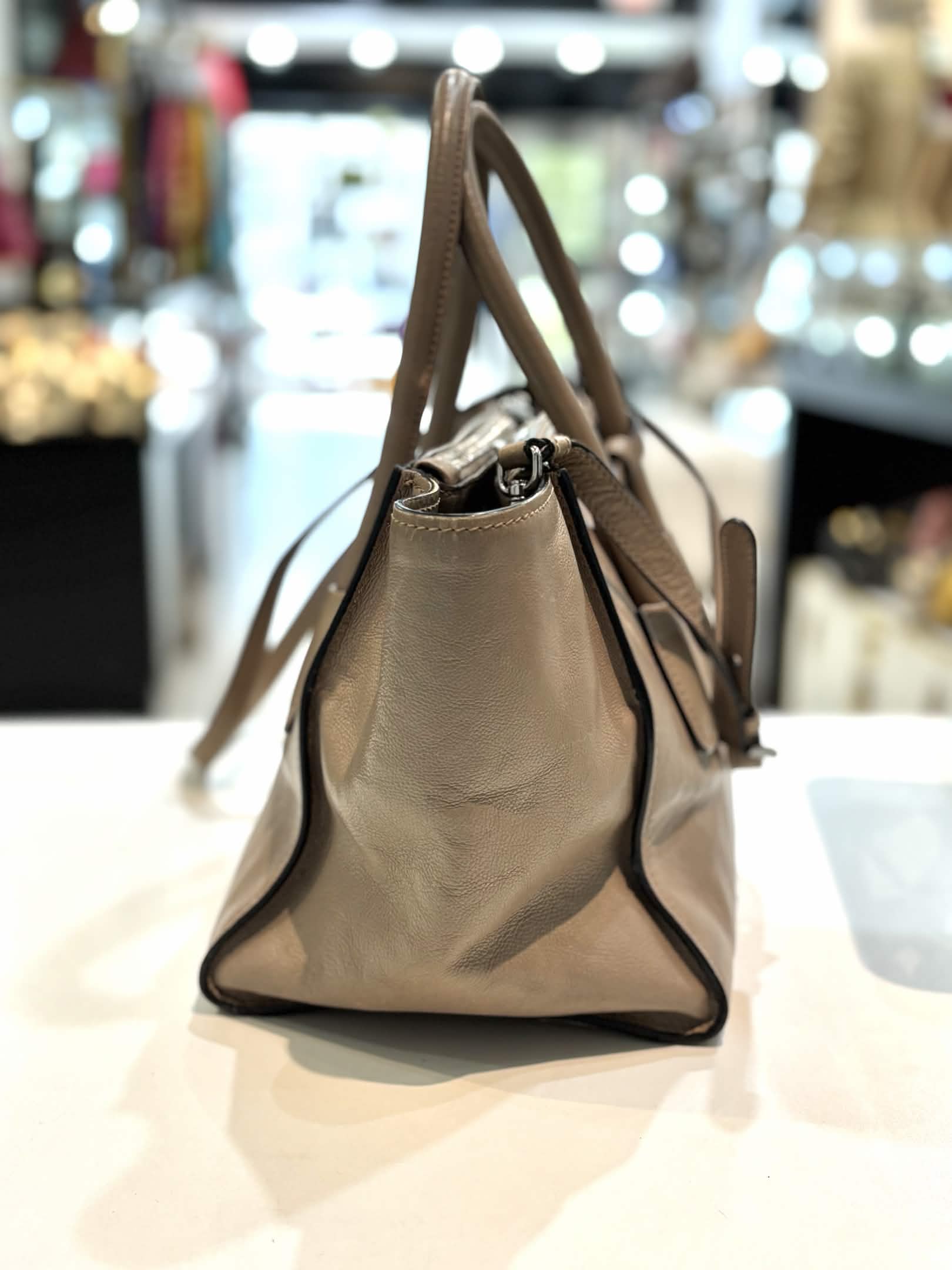 PRADA GLACE LEATHER TWIN POCKET DOUBLE HANDLE TOTE BAG