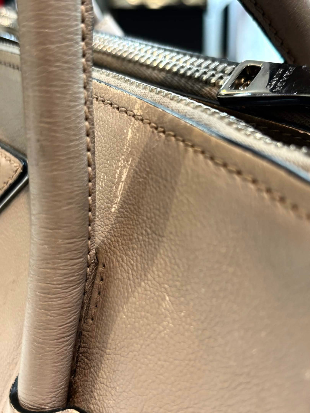 PRADA GLACE LEATHER TWIN POCKET DOUBLE HANDLE TOTE BAG