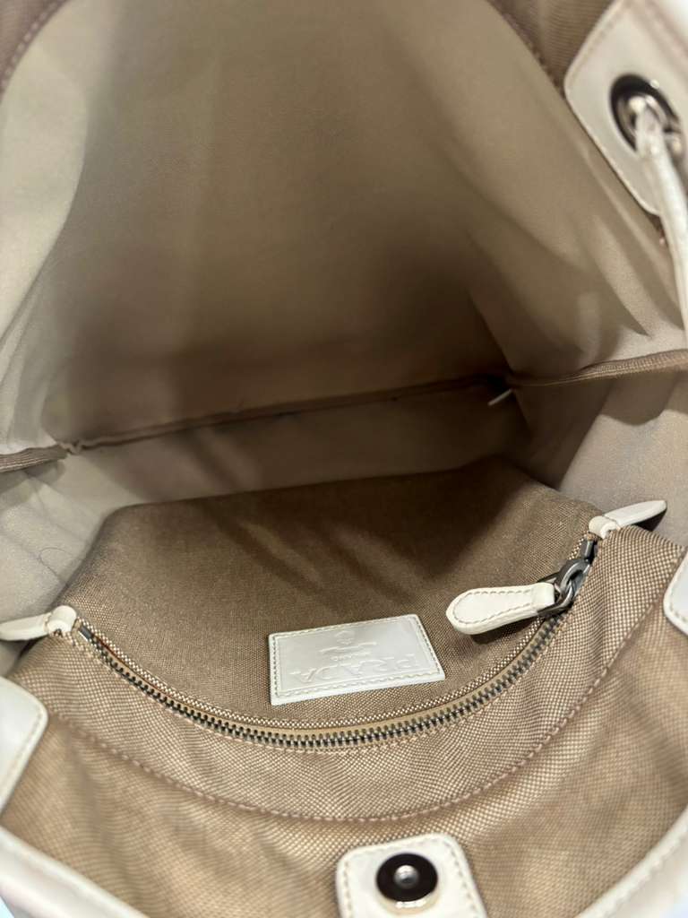 PRADA JACQUARD CANVAS CANAPA LOGO SHOULDER BAG