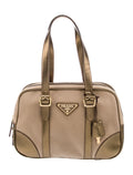 PRADA SAFFIANO LEATHER TRIMMED BOWLER BAG