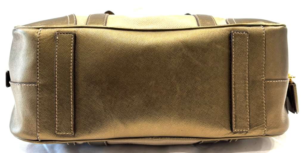 PRADA SAFFIANO LEATHER TRIMMED BOWLER BAG