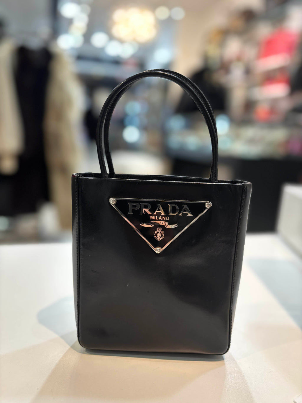 PRADA VINTAGE SMALL TOTE HANDBAG