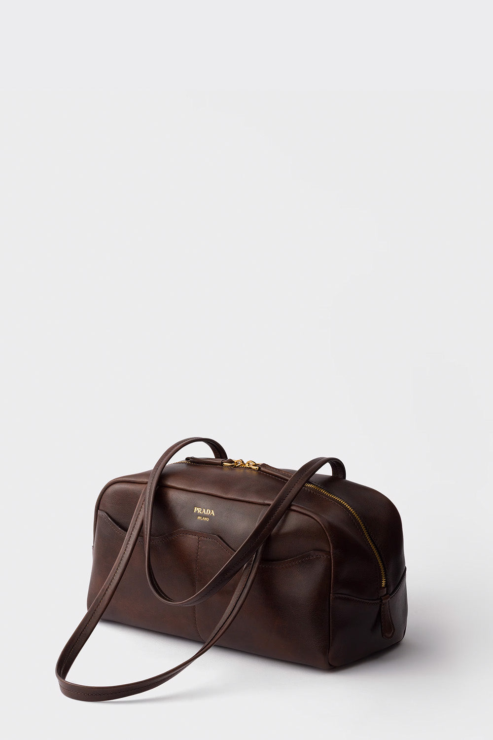 Carry Large Antiqued Leather Top-Handle Bag