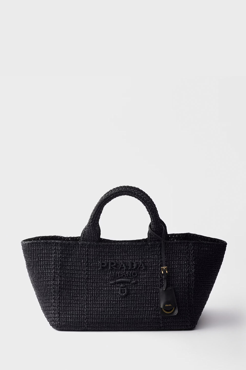 Large Crochet Tote Bag With Leather Details