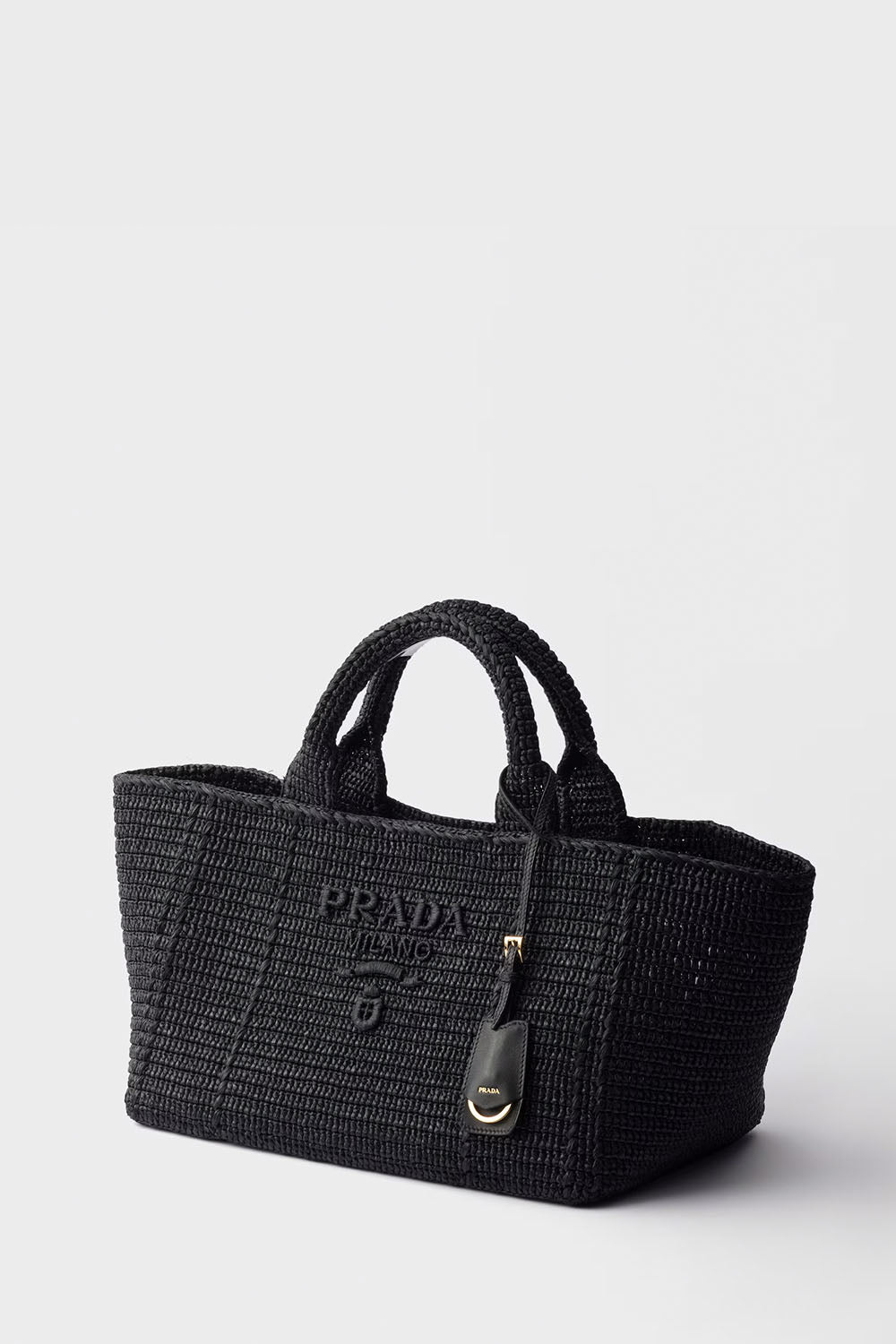 Large Crochet Tote Bag With Leather Details