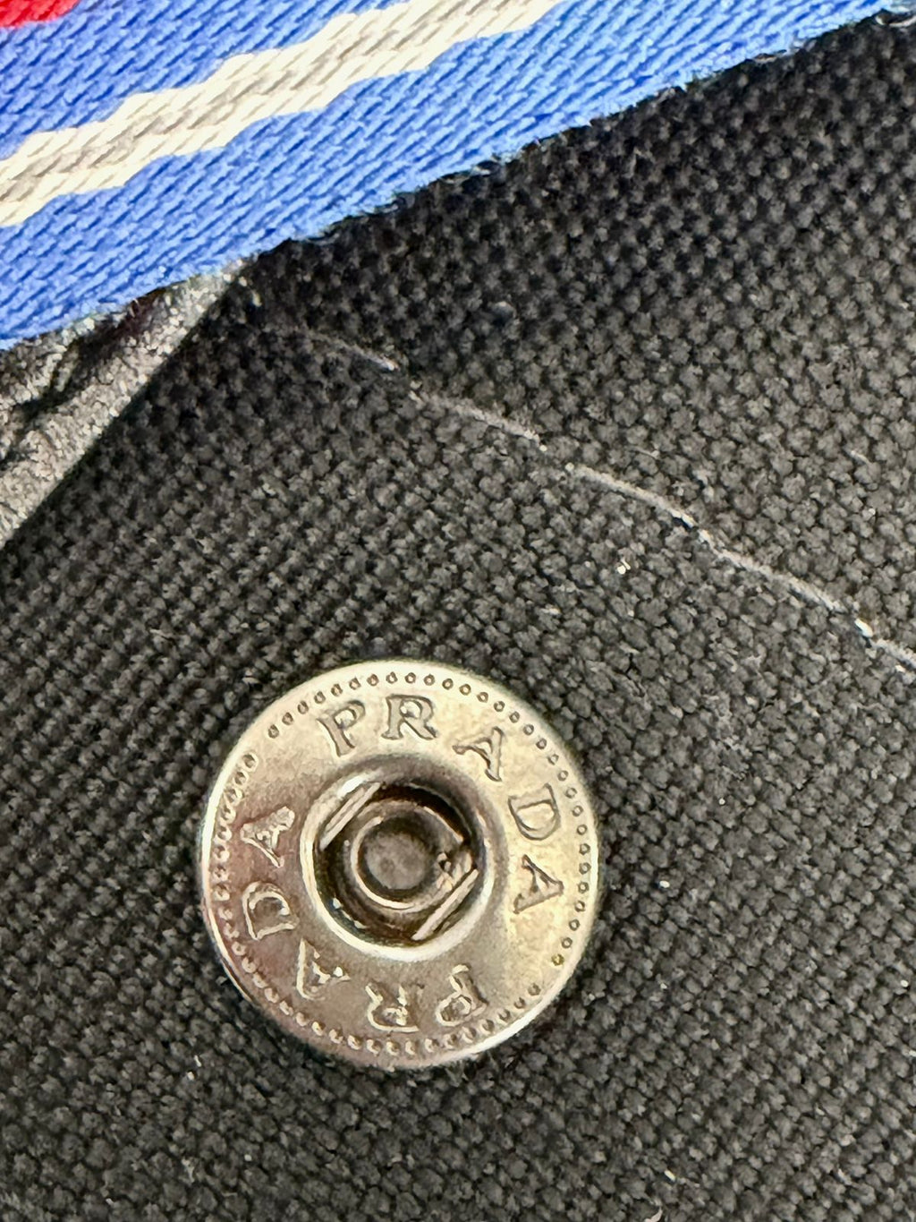 PRADA 2-WAY DENIM LOGO TOTE BAG WITH SHOULDER STRAP