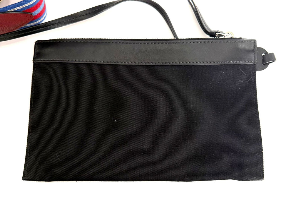 PRADA 2-WAY DENIM LOGO TOTE BAG WITH SHOULDER STRAP