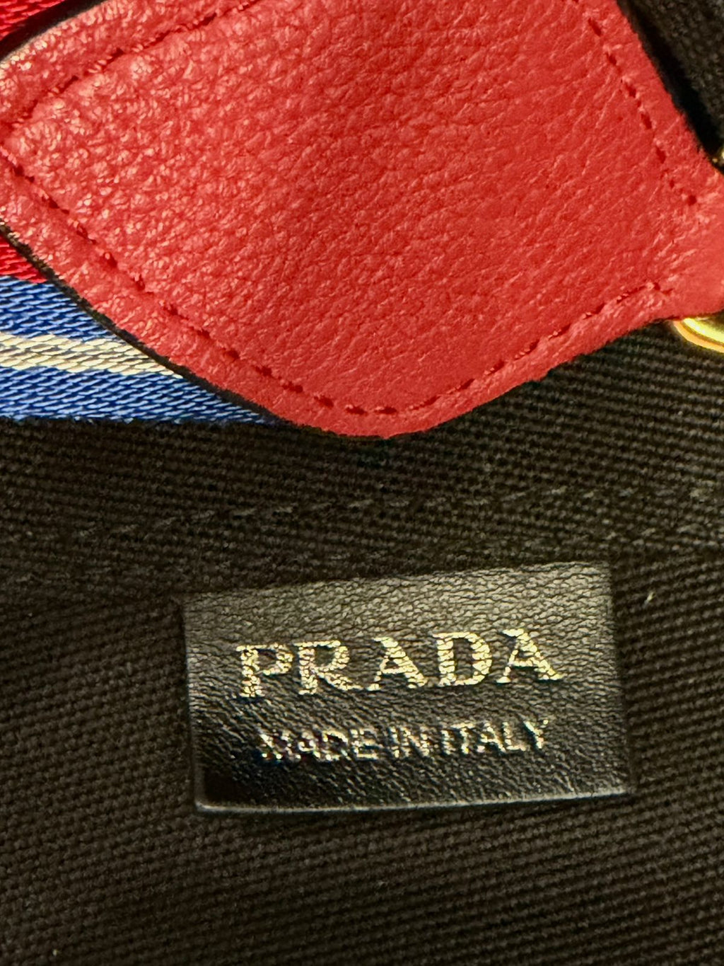 PRADA 2-WAY DENIM LOGO TOTE BAG WITH SHOULDER STRAP