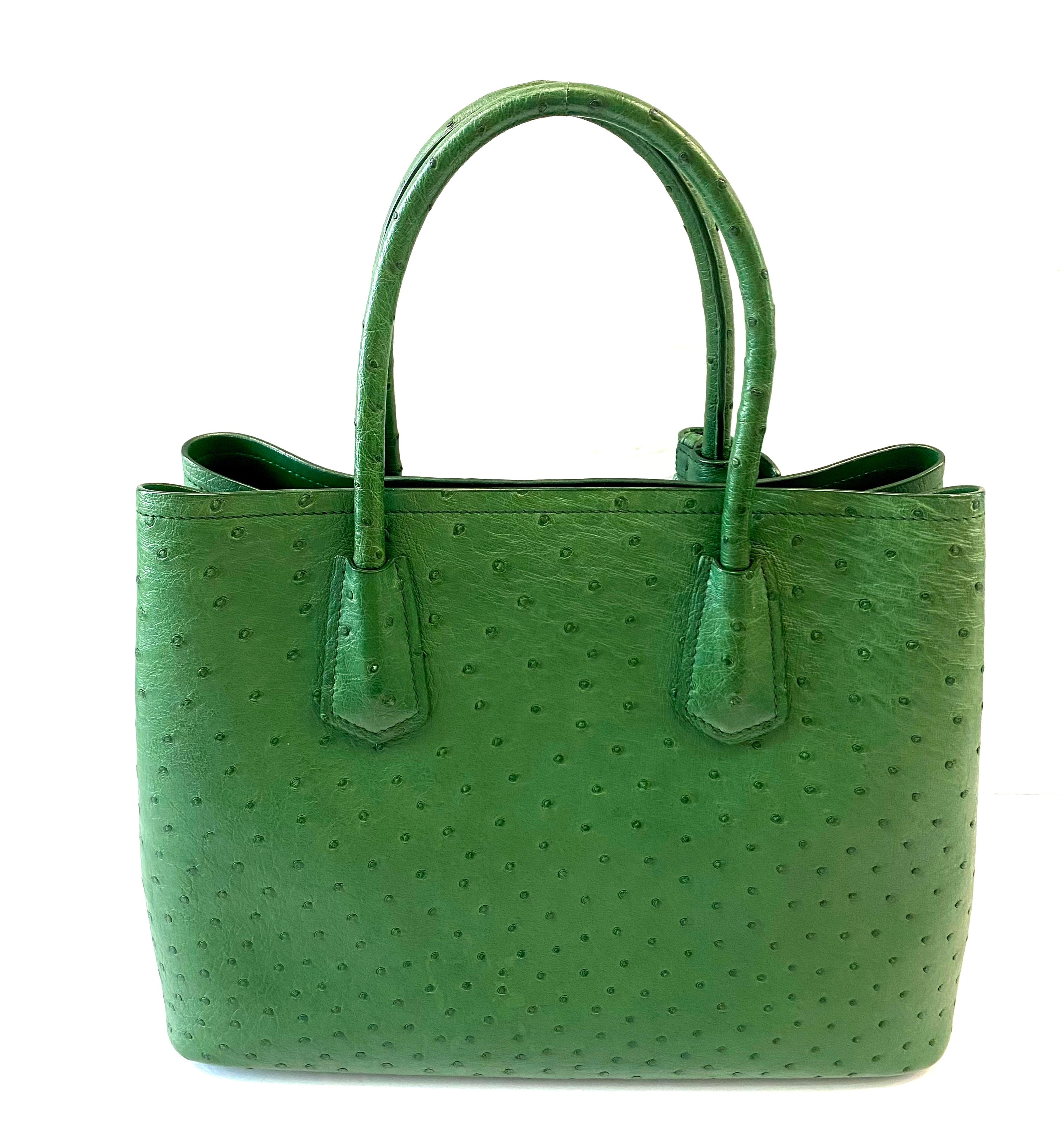 PRADA GALLERIA OSTRICH LEATHER MEDIUM TOTE BAG
