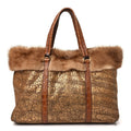 PRADA SHEARLING MINK TRIM TOTE