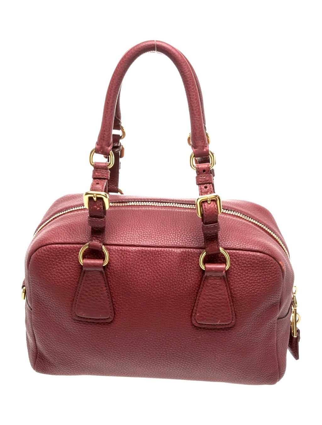 PRADA RUBINO VITELLO DAINO CALFSKIN LEATHER BAULETTO BAG