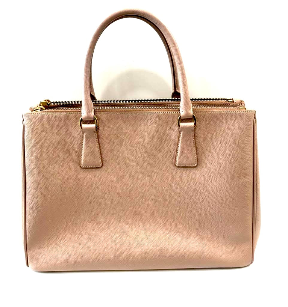 PRADA SAFFIANO LUX LEATHER GALLERIA DOUBLE ZIP MEDIUM TOTE BAG