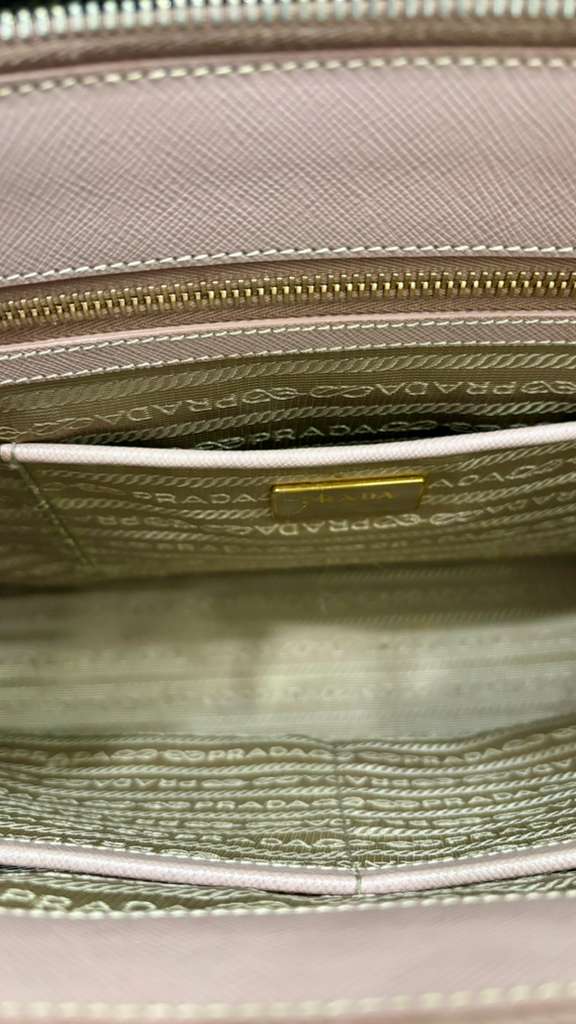 PRADA SAFFIANO LUX LEATHER GALLERIA DOUBLE ZIP MEDIUM TOTE BAG