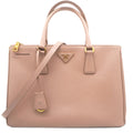 PRADA SAFFIANO LUX LEATHER GALLERIA DOUBLE ZIP MEDIUM TOTE BAG
