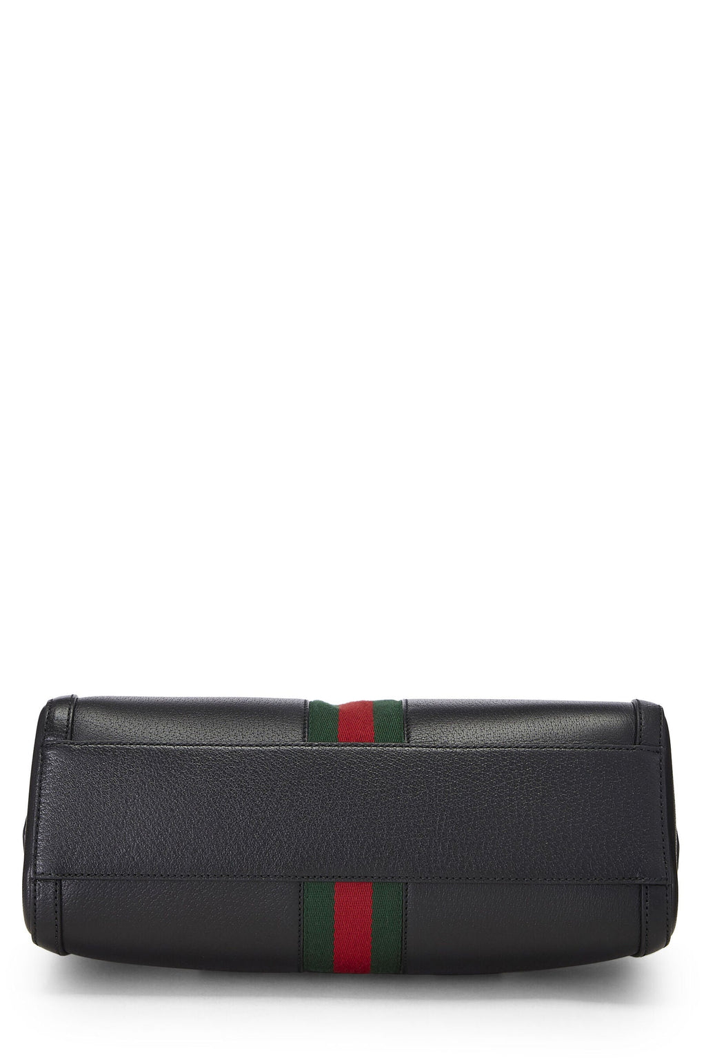 GUCCI OPHIDIA BLACK LEATHER TOP HANDLE BAG