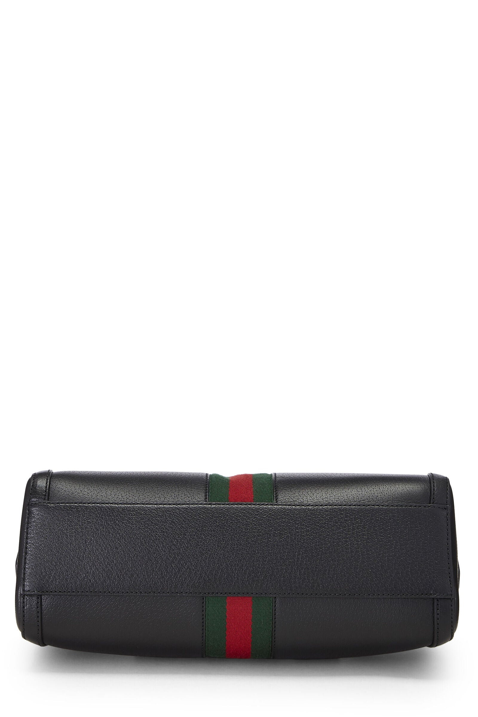 GUCCI OPHIDIA BLACK LEATHER TOP HANDLE BAG